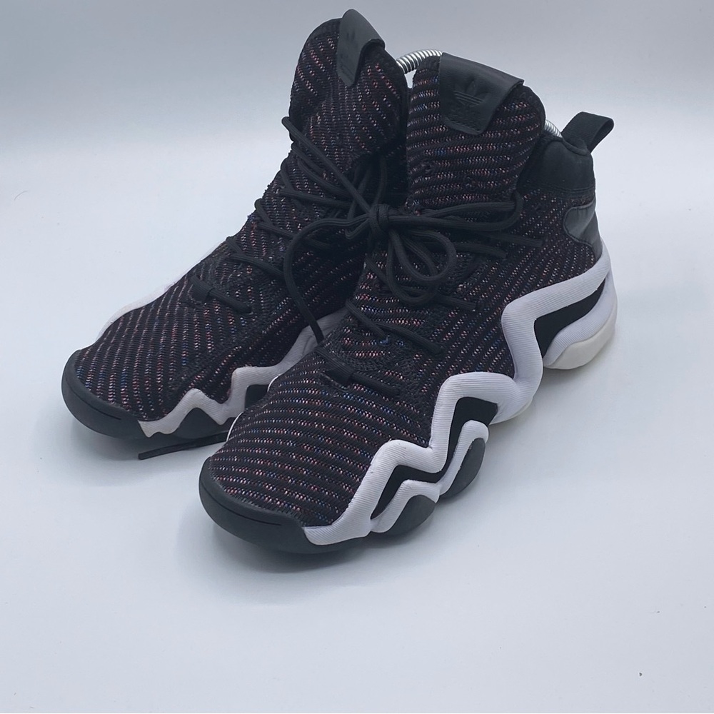 Adidas high‎ top black purple sneakers